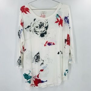 Babaton Floral Blouse Mid Length Sleeves Size Large